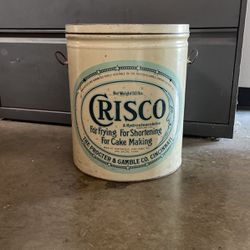 Antique Crisco Shortening Tin Can Large 50 Lb Capacity