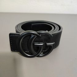Gucci Double GG Matte Black Leather Belt – Size 85cm (34")