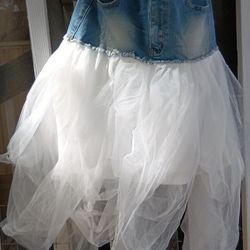 Skirt Jean With White Lace