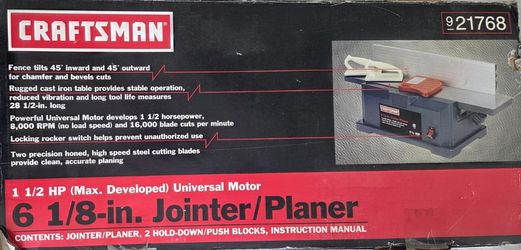 Brand New Craftsman 6⅛" Jointer/Planer – 1.5 HP – Never Used – Houston