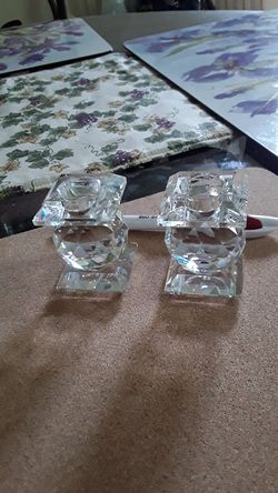 Swarovski Crystal Candleholders pair
