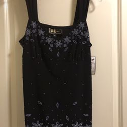 Black Beaded Top, Size PL