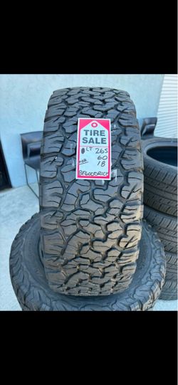 265-60-18 BF Goodrich K02 A/T Full Used Tire Set $260 Free Mounting and Balancing