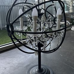 Orb Iron Table Lamp With Crystals