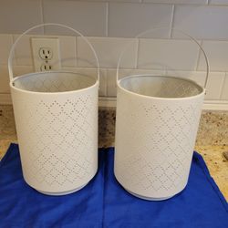 2 Metal Containers.  Candle Holders. (New)