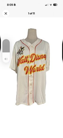 Disney Walt Disney World Moana Princess Baseball Jersey Cream Beige 2025 XL adult size, button up, beige/orange/yellow, short sleeve, made china, orig
