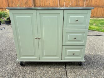 Kitchen Island with stainless steel top