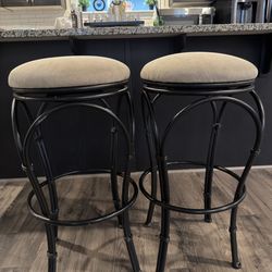 Set Of Backless Metal Bar Stool