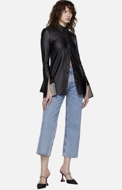 Alexander Wang Stretch Knit Crystal Cuff Shirt