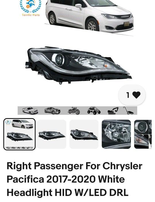 2017-2020 Chrysler Pacifica Passenger Side HID assembly
