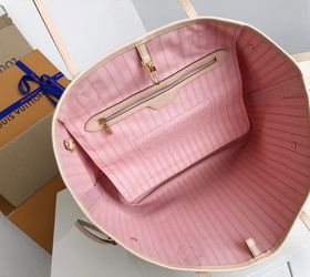 Louis Vuitton, Bags, Authentic Louis Vuitton Neverfull Mm Damier Ebene Pink  Ballerina Lining
