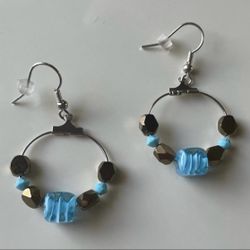 Brand New Elegant Fine Beads Hoop Earrings