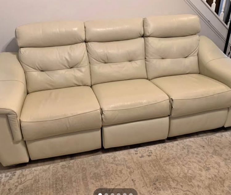 Like New Beautiful Designer Couch With Dual Recliners, Super Comfy Yet Supportive! It Is A Wall Hugger So Yes You Can Place Up Against The wall!