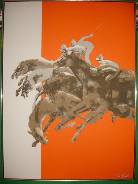 Original Framed Dietrich Mid-century Serigraph