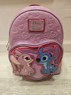 Disney Lilo & Stitch Angel & Stitch Heart Moving Mini Backpack loungefly