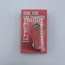 Gems Dual USB Charger Pink Quick Charge Led Power Indicator 