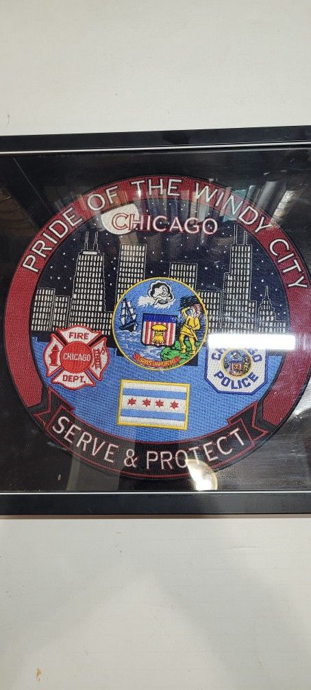 Pride of the Windy City Chicago Police Chicago Fire Department 12"x12" patch