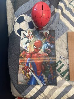 Spider-Man 3D Wall Sign And Piggy Bank 