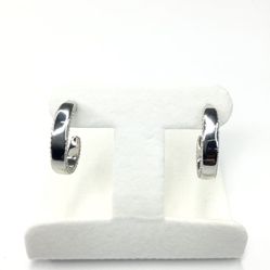 925 Sterling Silver Hoop Earrings with Sparkling Cubic Zirconia