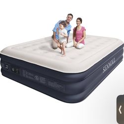 Air Mattress Queen with Built in Pump - 2 Mins Quick Self Inflatable,16"/650lbs Max Blow Up Bed, All Night Stability No Lost Air，No Peculiar Smell for