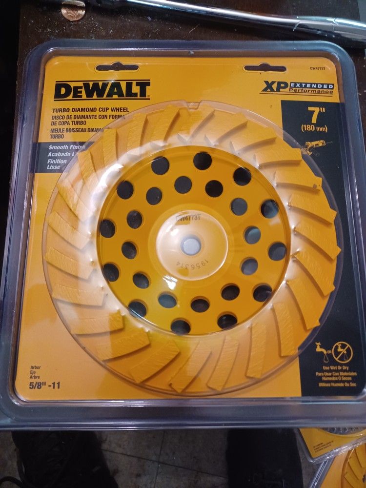 New Dewalt 7 In Diamond Cup Wheel