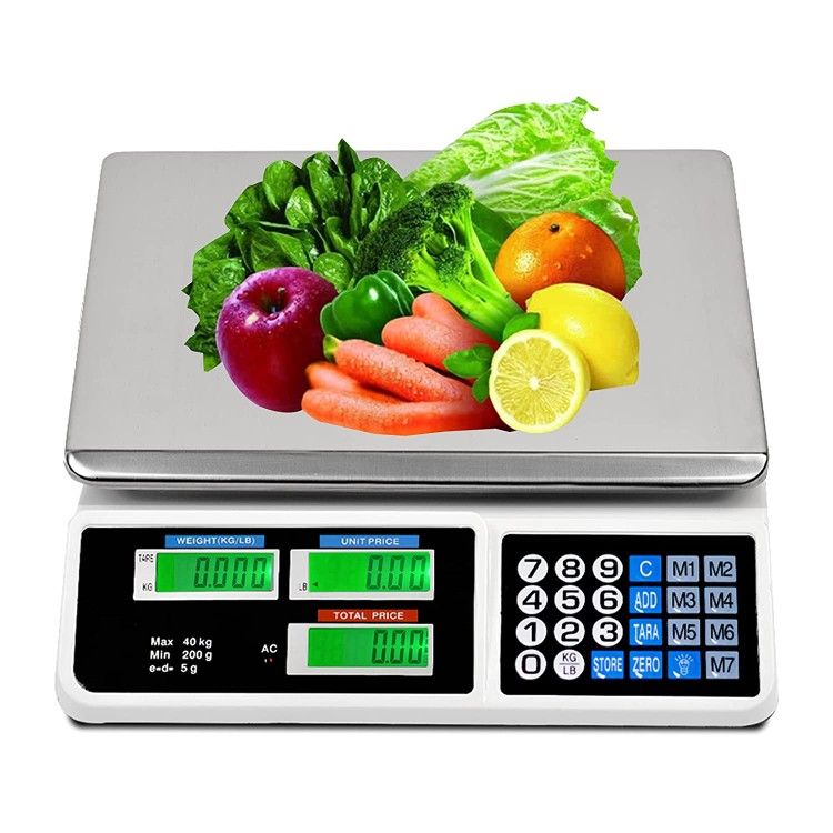 DEARCOOL Digital Commercial Price Scale, 88LB/40KG Electronic Price  Computing Scale, Commercial Food Meat Fruit Weight Scale with LCD Display,  Stainle for Sale in East Meadow, NY - OfferUp