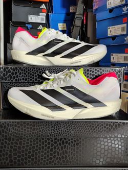 Adidas Adizero Takumi Sen 10 Mens 10 Women's 11 New Running Shoes White Black Adios