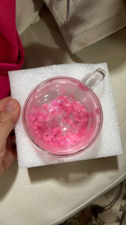 Espresso mug with dry flowers pink