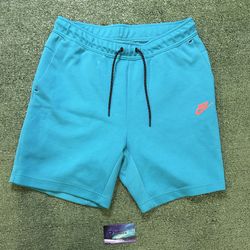 Nike tech fleece blue and orange shorts