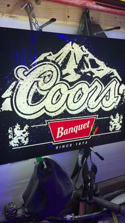 Old school coors banquet neon sign