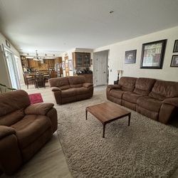 Family Room Recliner Set and Rocking Chair