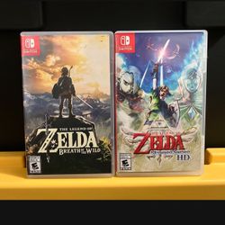 The Legend of Zelda Breath of the Wild and Skyward Sword HD for Nintendo Switch system lite Oled 2