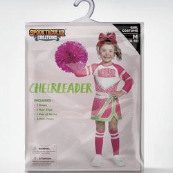 Spooktacular Creations Girls' Cheerleader Costume, Long Sleeve Cheerleader Outfit for Halloween Costume Size M 8-10 Years
