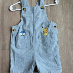 Monpoke Pokemon Baby Blue overalls/romper