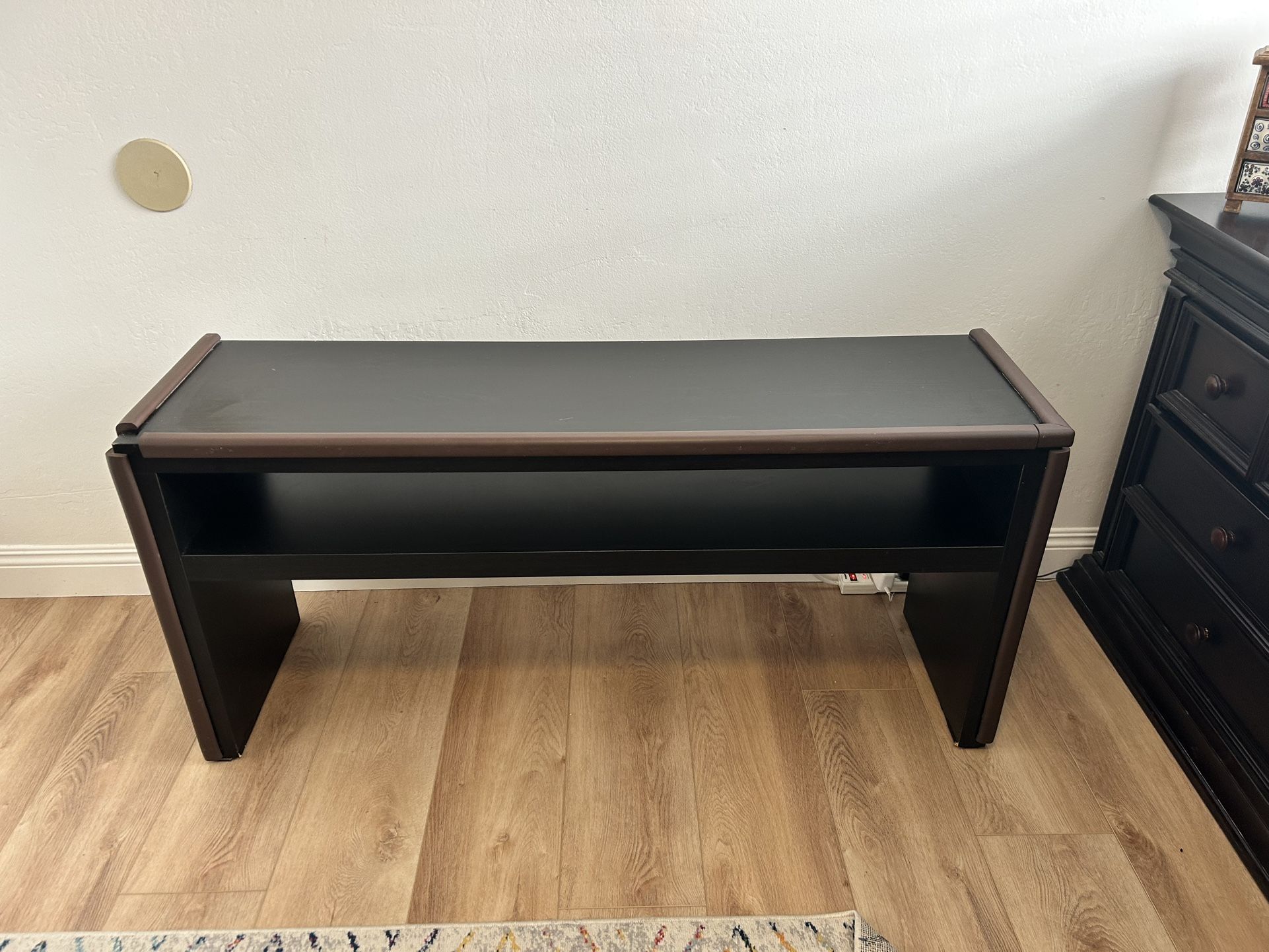 Long Dark Wood Console Table
