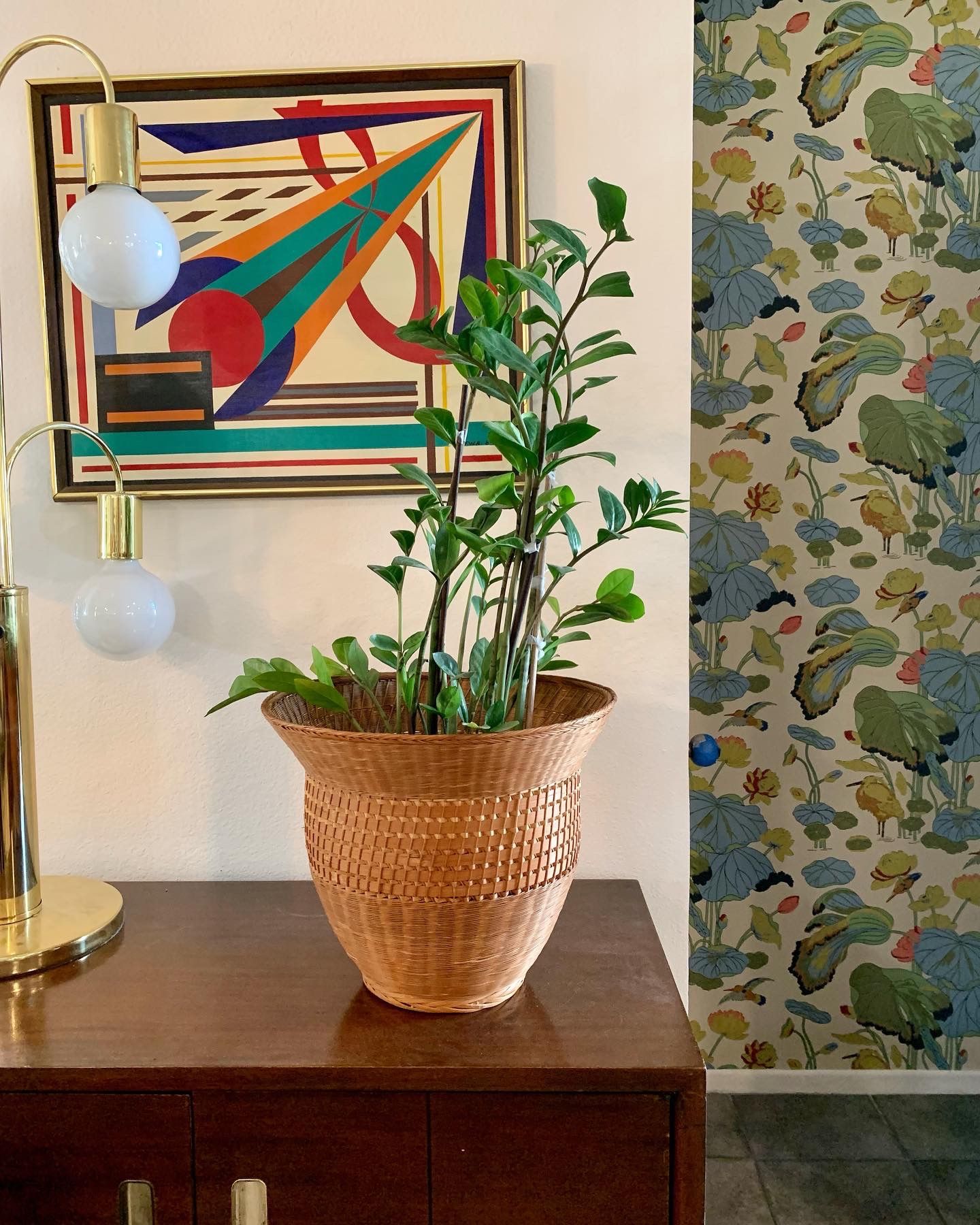 Vintage Basket Hand Woven Plant Basket