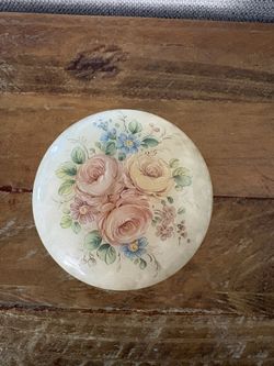 Vintage Alabaster Trinket Box