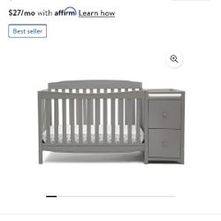 Delta Children Mason 6 in 1  Convertible Crib and Changer Gray