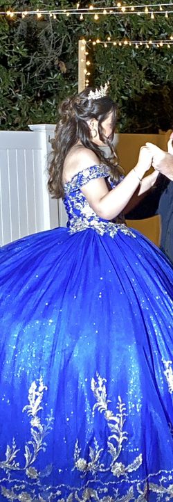 Royal blue and gold sweet sales 16 dresses
