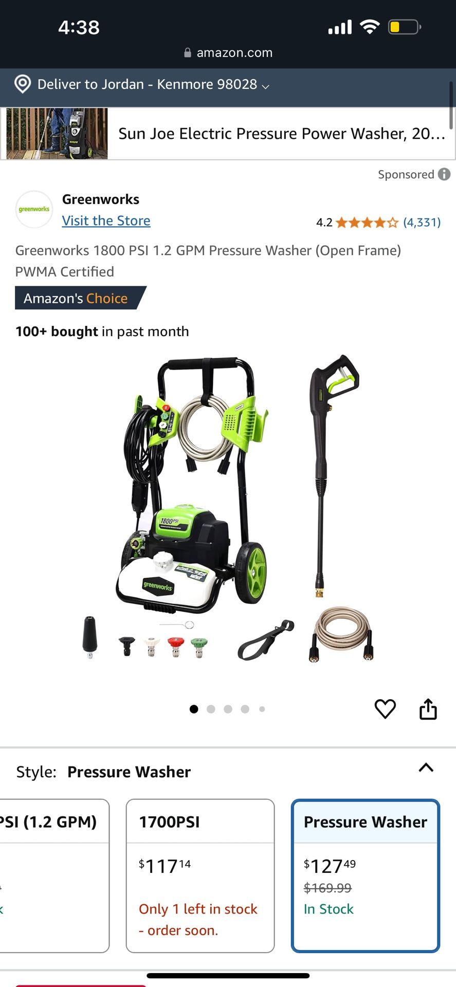 Pressure Washer In Good Condition Used