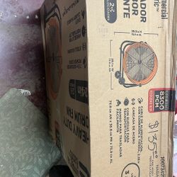 Commercial Electric 24 in. 2-Speed Drum Fan in Orange with Tiltable Head and 7.5 ft. Power Cord