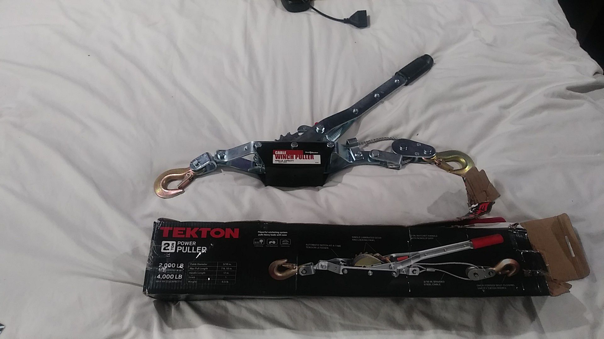 Cable winch puller and tekton 2ton puller