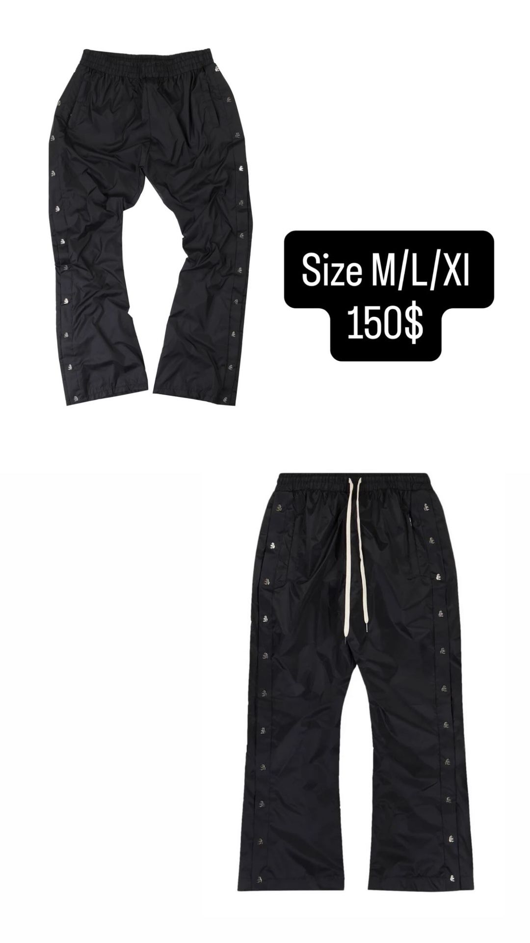 Hellstar Waxed Nylon Pants 'Black' Size M/L/Xl
