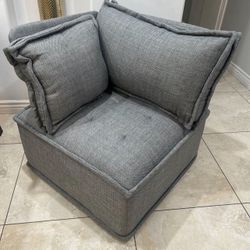 DHP Darcy Corner Chair for Modular Sectional Sofa, Gray Linen