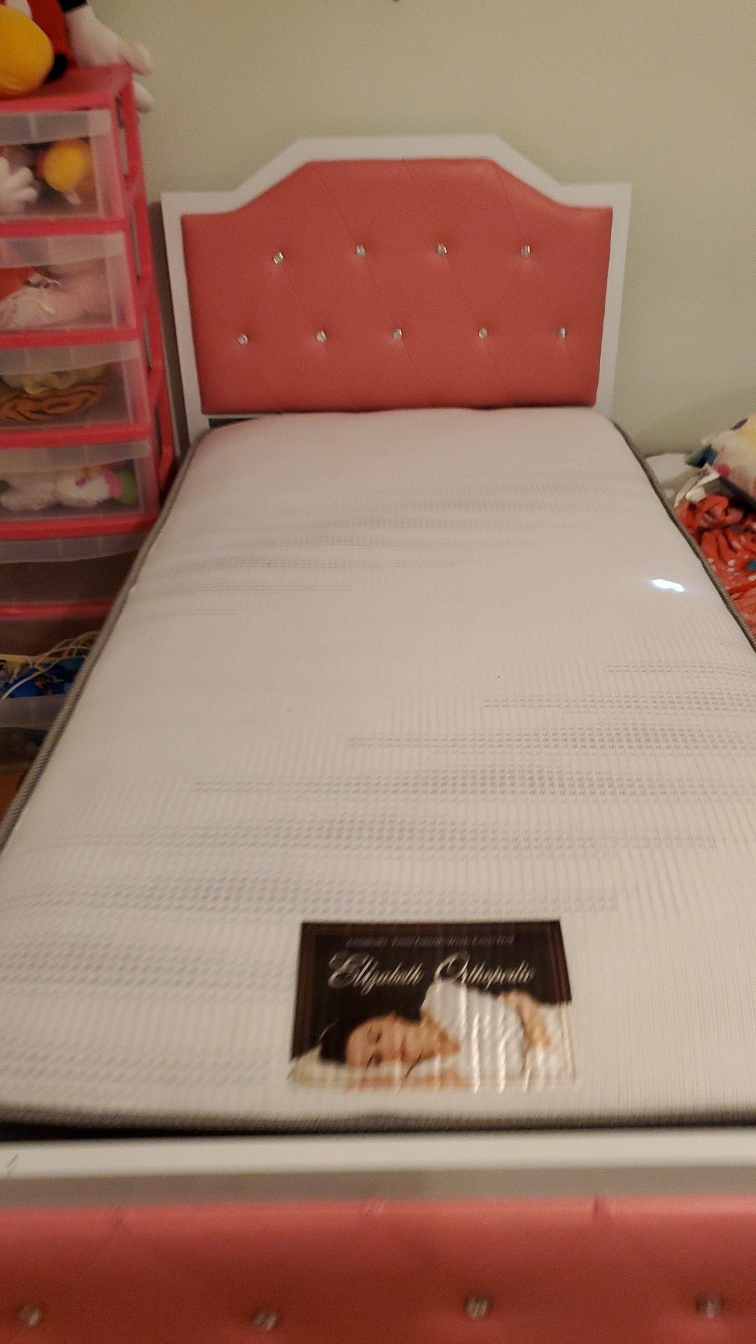 Princess twin metal bed and mattress included
