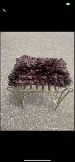 Vintage Like New Heavy, with pillow. Sturdy Gold Wrought Iron French Vanity Stool. Price firm