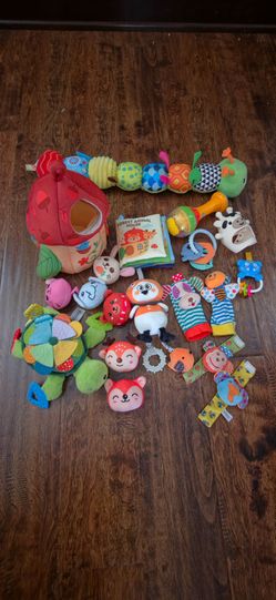 Assorted Baby Sensory and Plush Toy Lot, Teething toys