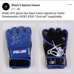 Pride UFC glove has been hand-signed by Fedor Emelianenko (HOF) $150 *2nd set* negotiable