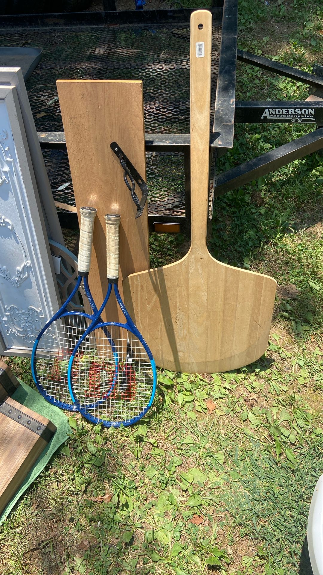Big Green Egg Pizza Tool And Tennis Rackets