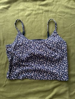 Old Navy blue floral tank top